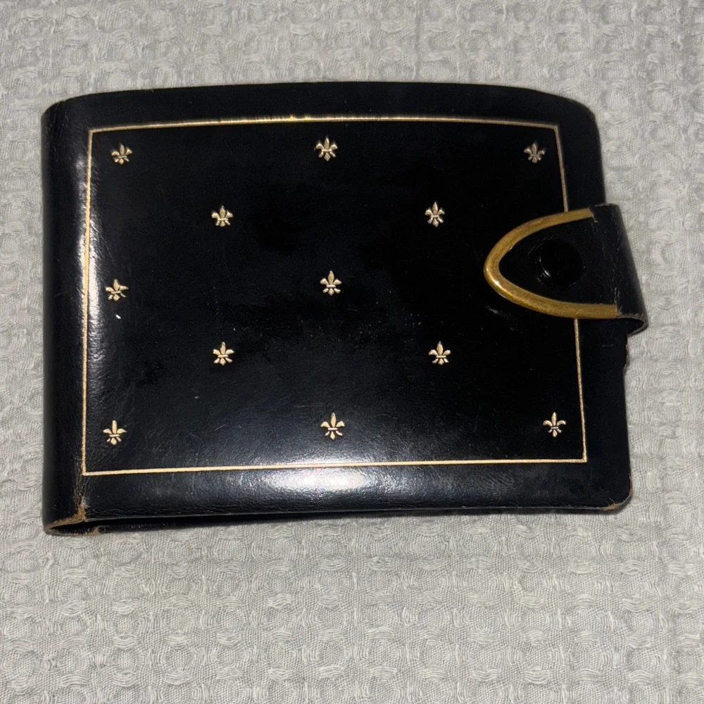 C.F. Rummp & Sons Vintage Fleur-de-lis Cowhide Wallet